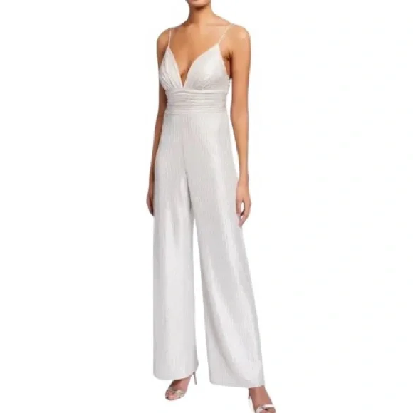 Aidan Mattox Knit Foiled Jumpsuit - Picture 4 of 13